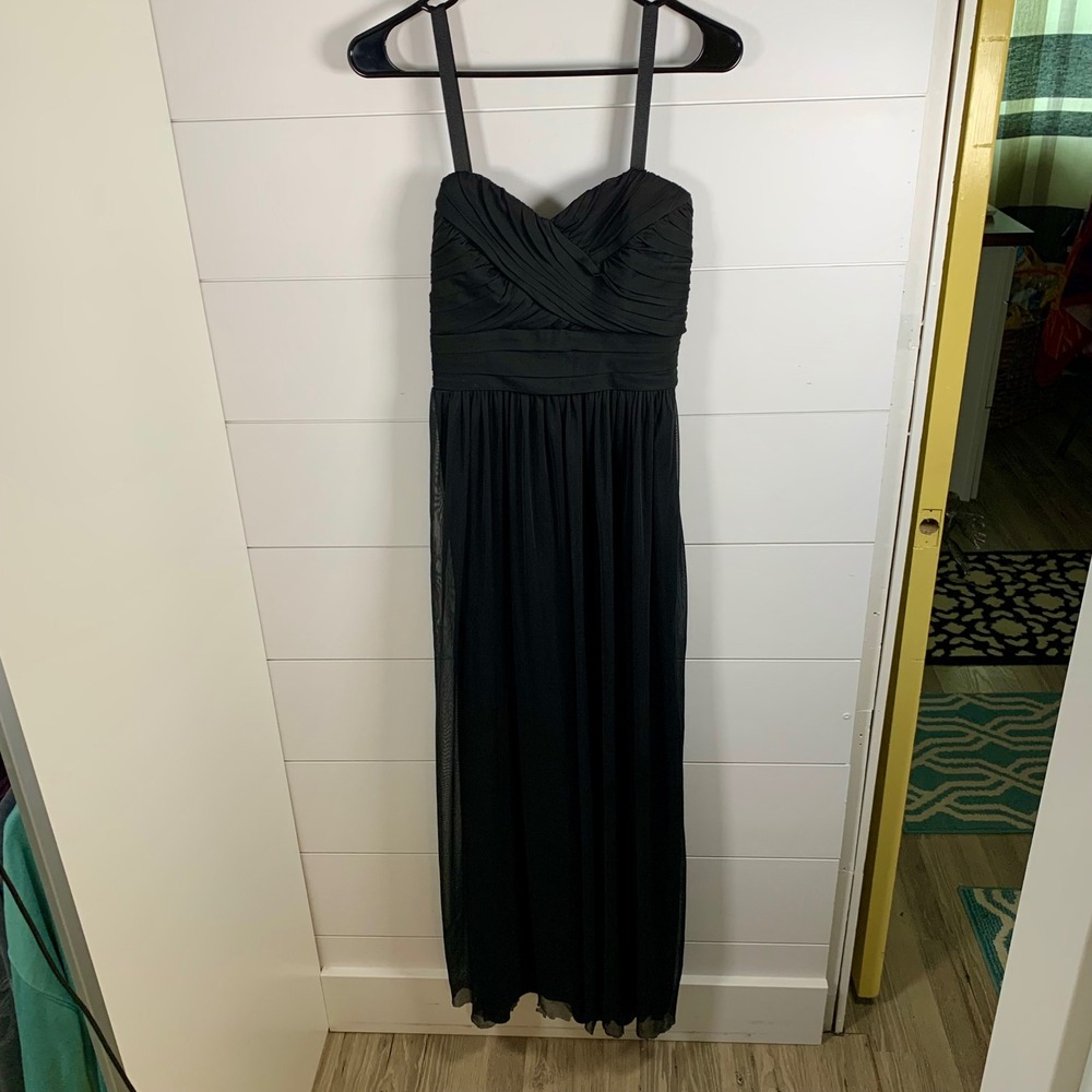 Vintage City Triangles Long Maxi Dress Black Empire Waist Juniors Sz 7 FLAW